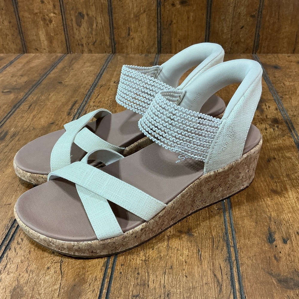 Skechers Slip-ins Womens Beverlee Lux Crock Sandal in Tan 119594 Size 7.5 NEW